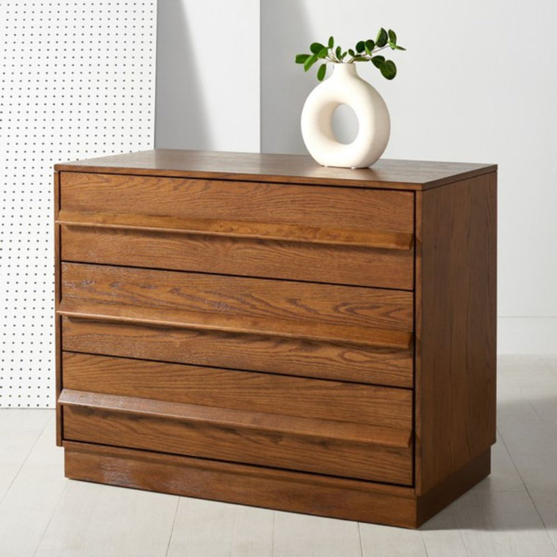 Commode 3 tiroirs, Chêne médium