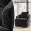 Fauteuil demi-tonneau pivotant en chenille moderne l 31 po Berklie avec accoudoirs uniques et pieds en bois massif-755173601