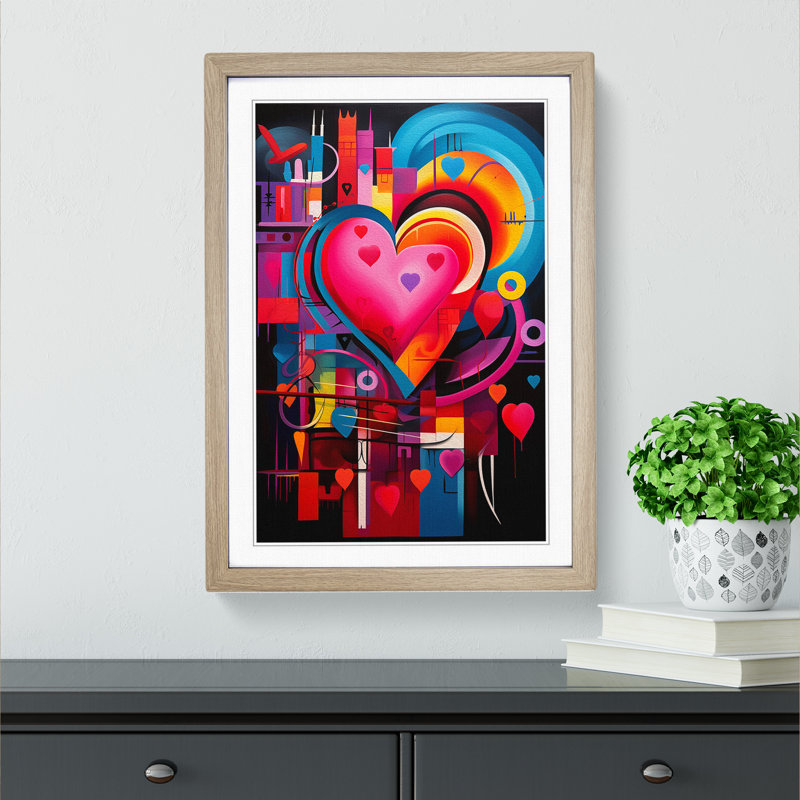 XYZ-FRM-V1223-4354 Love HeConstructivism No.3 - Single Picture Frame Print on Wood