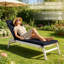 Coussin de chaise longue à profil bas avec rembourrage en mousse haute densité et structure en bois massif