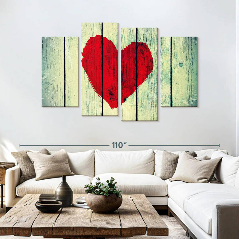 Painted Heart, H 54 po x l 84 po