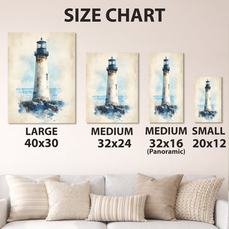 Phare de port vieilli - Affiche murale en métal, H 40 po x l 30 po