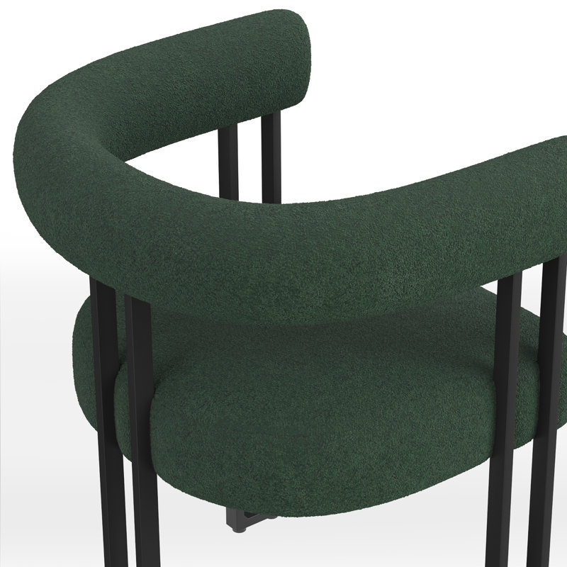 Chaises de salle à manger rembourrées Mahjabi, Vert foncé