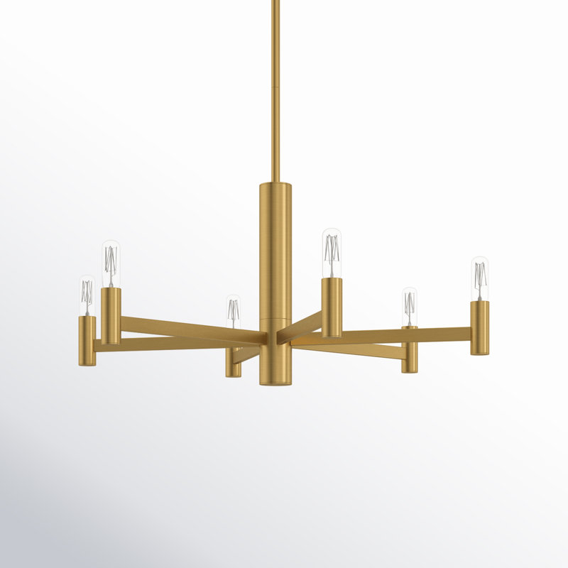 Ilene 6 - Light Dimmable Classic / Traditional Chandelier, Natural Aged Brass