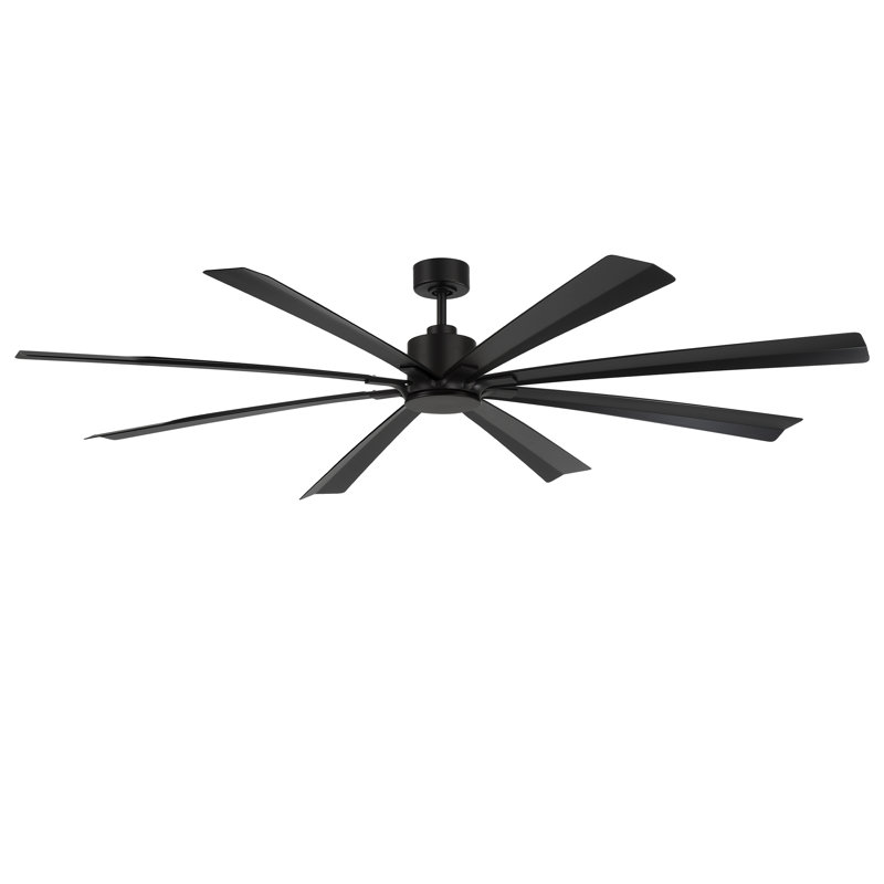 Size Matters 8-Blade Smart Ceiling Fan With Remote Control Included, Works With Alexa and iOS / Android App, 84", Matte Black
