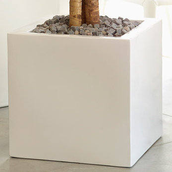 Cube - Resin Pot Planter - Basic, 31.5" H x 31.5" W x 31.5" D, White