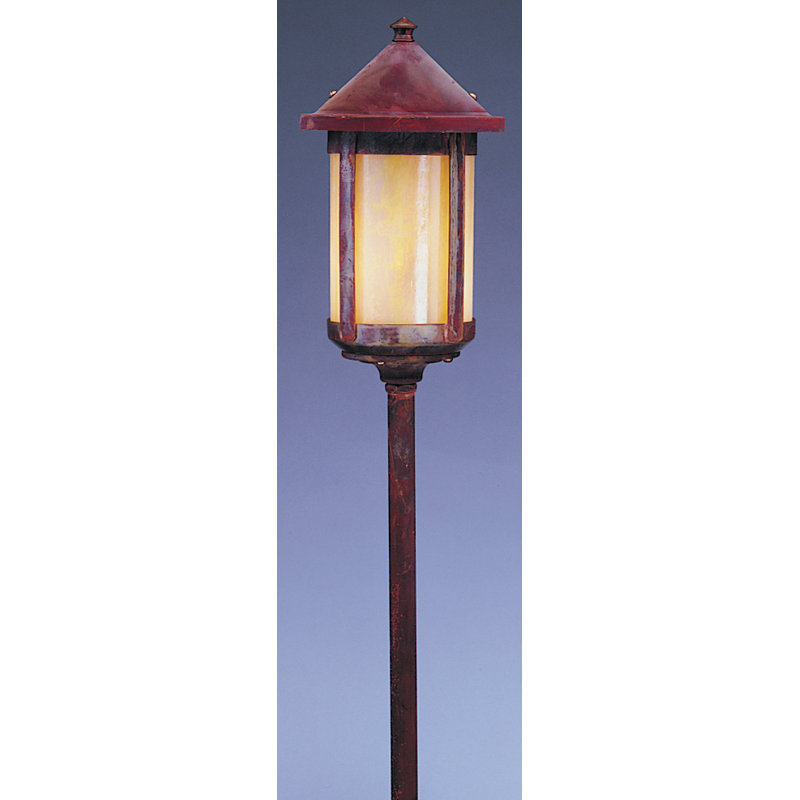 Arinze Low Voltage Pathway Light, 33.25" H x 5.63" W, Satin Black, Almond Mica
