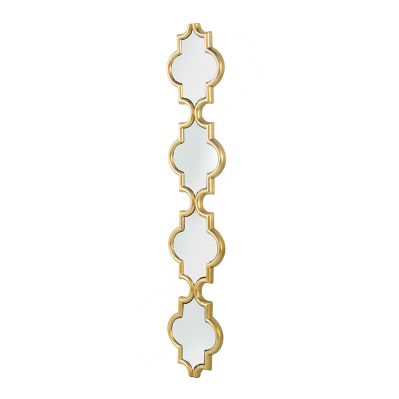 Gold Narrow Four Tiered Wall Mirror, Perfect For Elongating Walls And Adding Modern Charm, 9.5X1x47.2 Inch