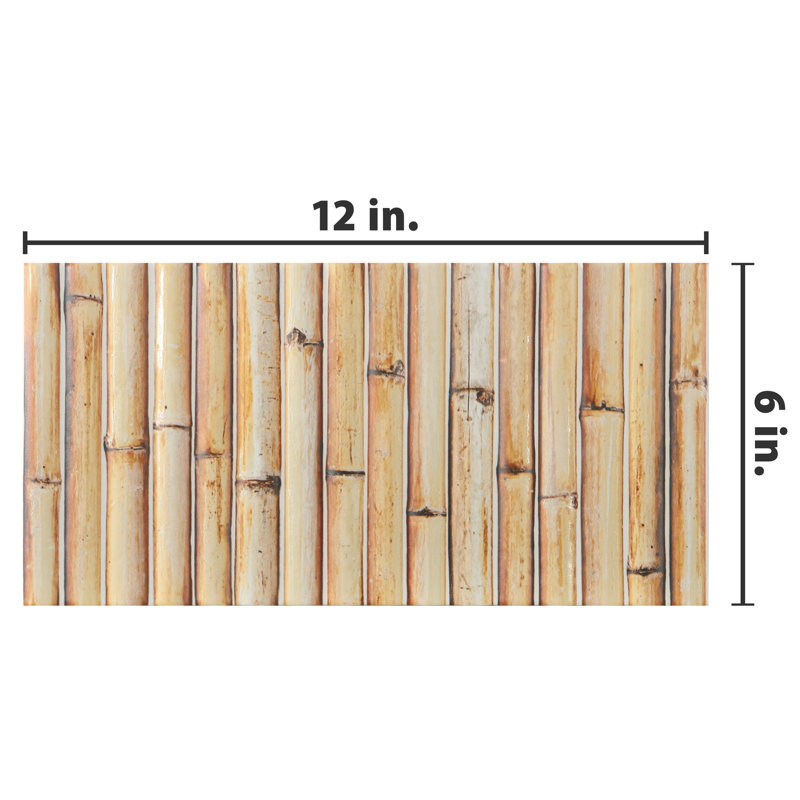 Bamboo 5.88'' W x 11.88'' L Tile, Tiki Cream