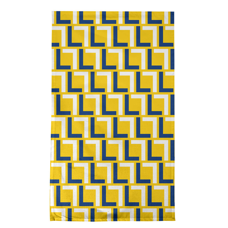 Tea Towel Kitchen Towel, Royal Blue/White/Gold, Polyester