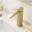 Brushed Gold Bathroom Faucet,Faucet For Bathroom Sink, Single Hole Bathroom Faucet Modern Single Handle Vanity Basin Faucet-125230781