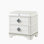Table de chevet 2 tiroirs de style moderne en bois, tiroir à bijoux caché et décorations en cristal blanc