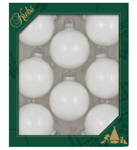 3" Handmade Glass Bauble, Porcelain White