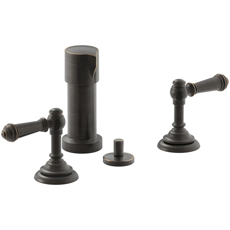 Robinet de bidet espacé avec poignées Artifacts, Levier, Bronze frotté à l'huile