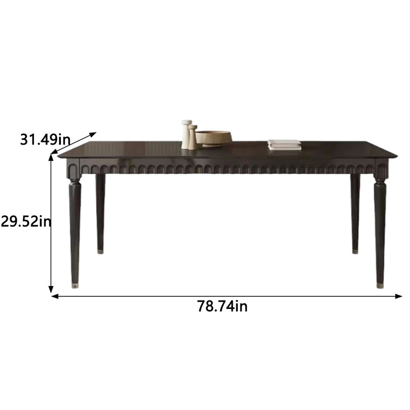 Tamisha Ash Solid Wood Dining Table, 31.49" W x 78.74" L
