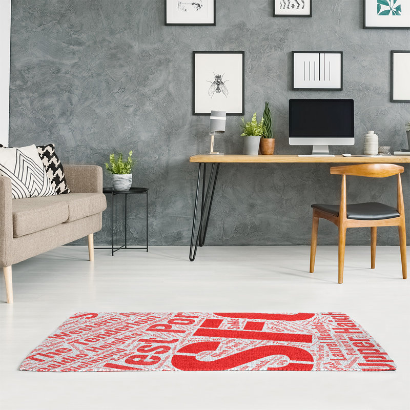 Rand Cites City Barhood Districts Flatweave Red Area Rug, Rectangle 3' x 5'