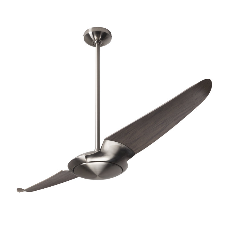 IC Air 56'' Ceiling Fan, Bright Nickel, Graywash, Wall Control