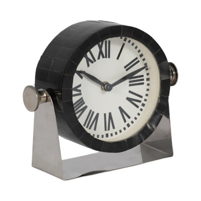 Modern Metal and Glass Clock with Resin and Steel Frame - Sleek Decorative Plastic Accent Timepiece