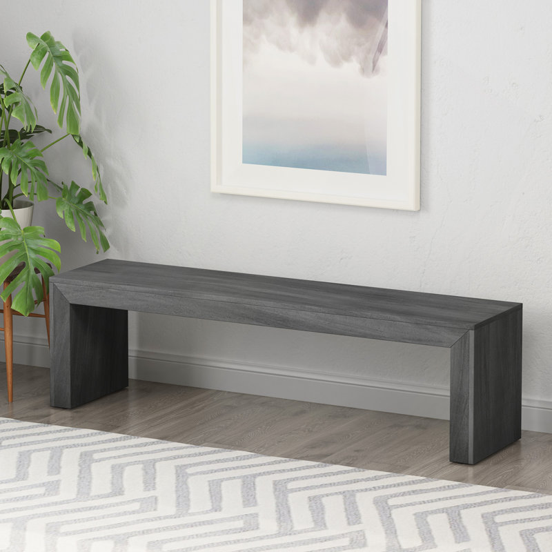 Banc de salle à manger de style rustique, banc d'entrée avec pieds blocs