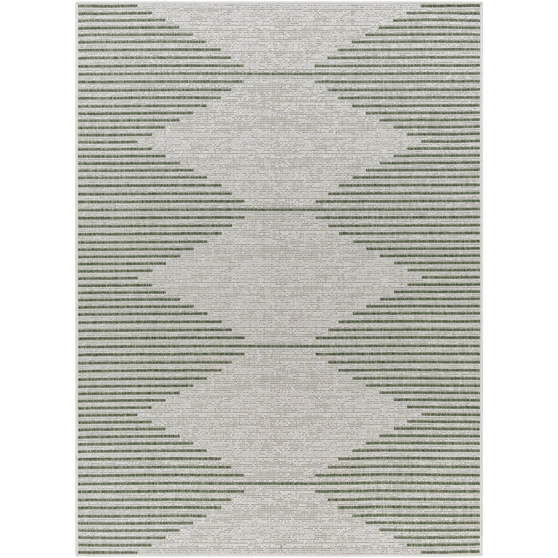 Darrah Round Indoor & Outdoor Boho Moss Grey Rug, Rectangle 200 x 275cm