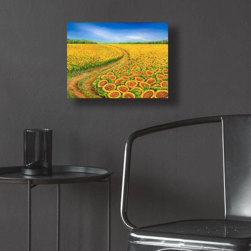 Art mural en verre épique «Sunflowers» par Olga Dorenko, 16 po x 12 po, H 12 po x l 16 po