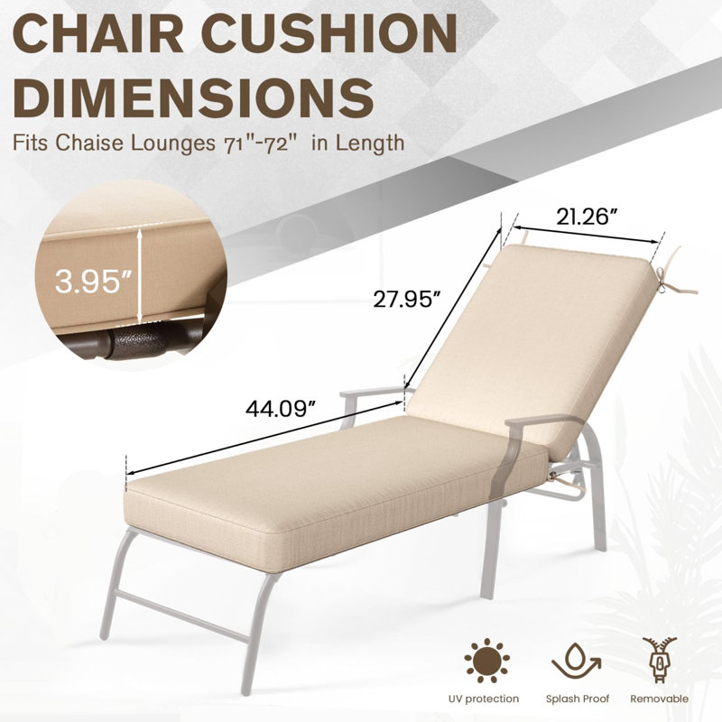 Ensemble de 2 chaises longues pour l'extérieur, Beige