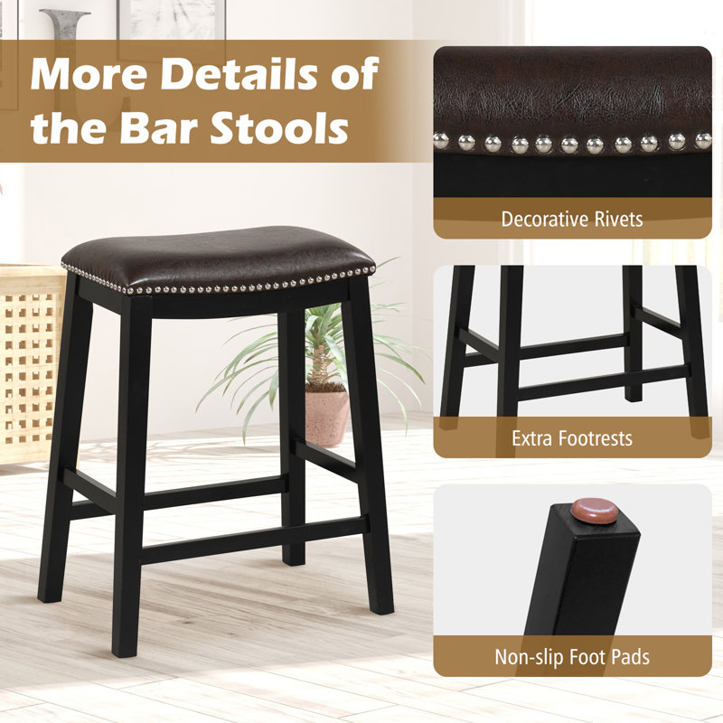 Tabouret de comptoir 26 po Jeko, Noir, Brun