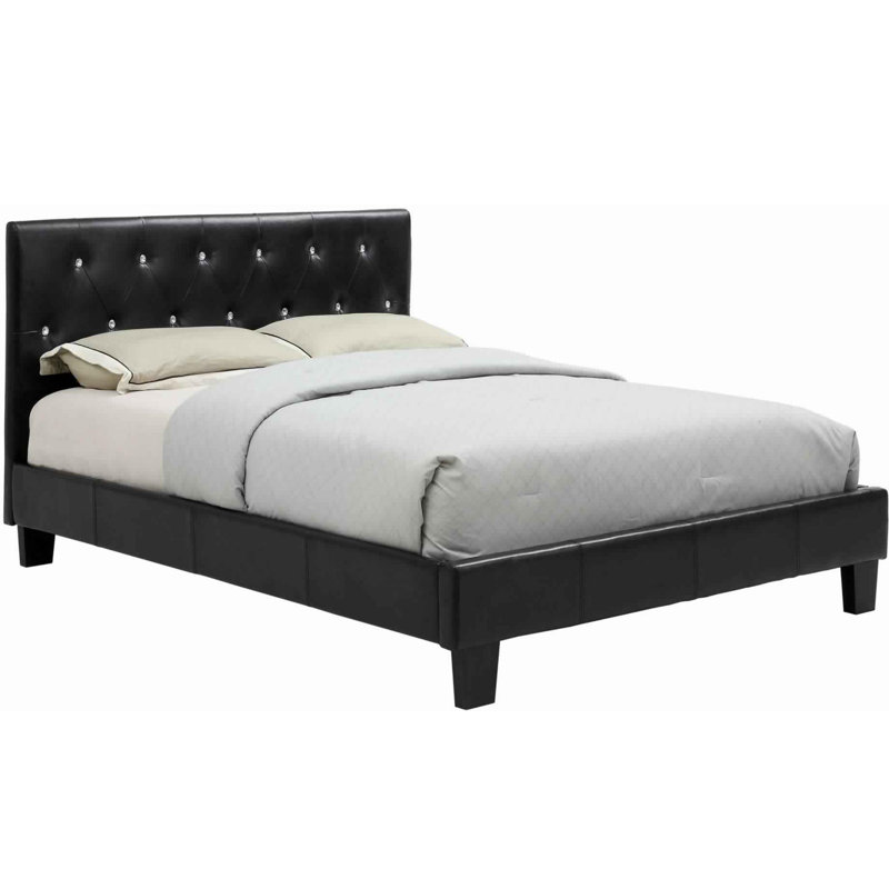 Vegan Leather Platform Bed, King