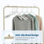 Chariot à linge roulant en métal avec support suspendu, panier de rangement et tablette - Panier à linge mobile robuste avec cadre blanc et conception beige, organisateur peu encombrant avec tablette inférieure et rangement suspendu, aucun assemblage requis pour la chambre à coucher, la salle de bain, la salle de lavage