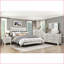 Table de chevet moderne en chêne gris avec 2 tiroirs - Mobilier de chambre à coucher