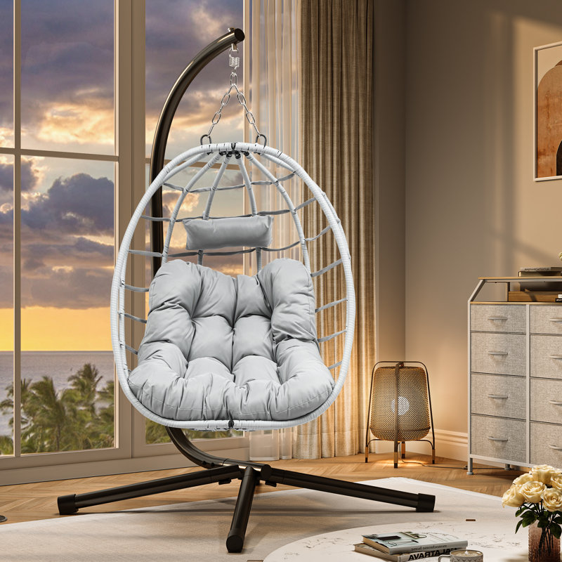 Fauteuil à œufs avec support Zuriah, gris