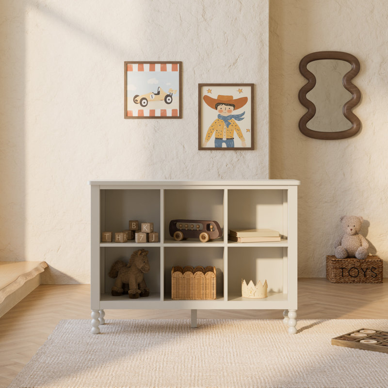 Rio 6 Cube Storage Organizer Bookcase, Frosted Oat