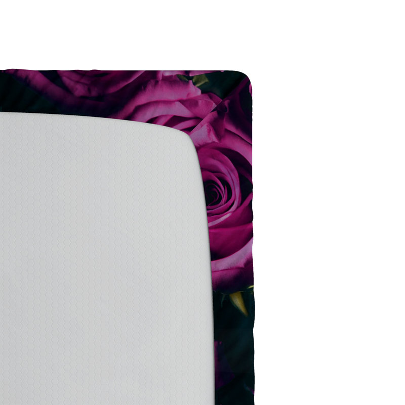 Drap-housse Ambesonne, Drap-housse très grand californien, Magenta / rose vif / motif floral bleu sarcelle