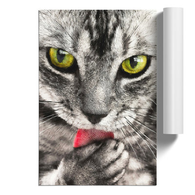 Portrait of a Cat Painting - Frameless Print