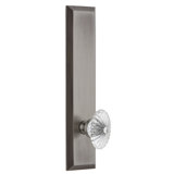 Grandeur Fifth Avenue Tall Plate Passage with Burgundy Crystal Door Knob