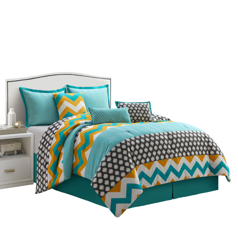 Nolan 7 Piece Reversible Comforter Set, King