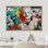 «1960s Retro Actress Marilyn Monroe Graffiti Street Art Portrait Hollywood Pop Art Wall Decor Urban on Canvas Print