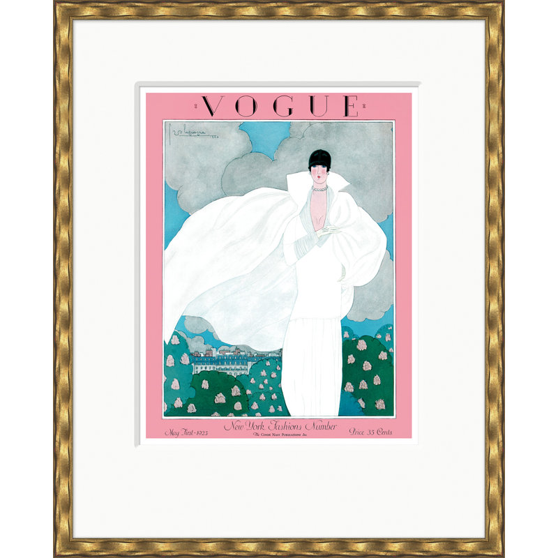 Vogue Cover, New York Fashions, Georges Lepape, May 1, 1925 Print by Georges Lepape, Gold