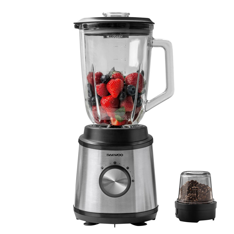 Daewoo 2-Piece 800W Stainless Steel Smoothie Maker Glass Jug Blender For Soup Sauce Juice Paste With Coffee Grinder