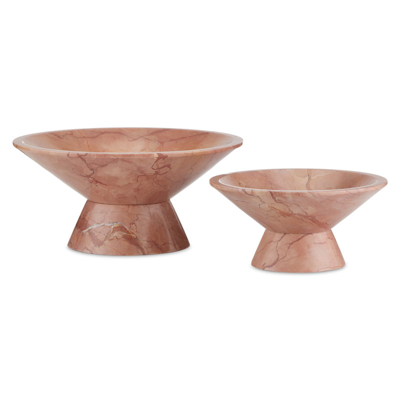 Lubo Handmade Marble Decorative Bowl, 4.5" H x 9.5" W x 9.5" D, Rosa