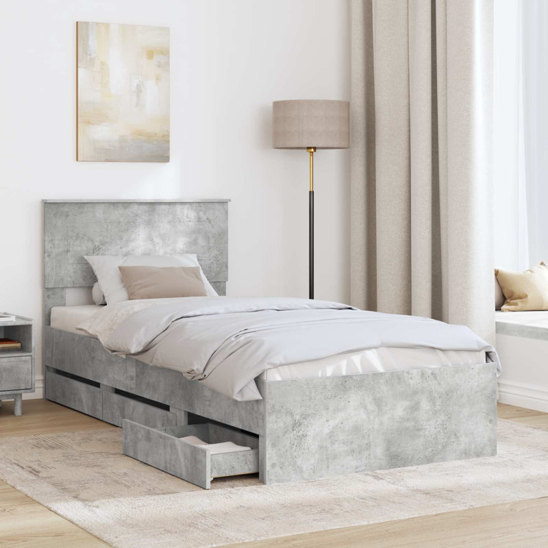 Bed Frame, Small Single (2'6), Concrete Grey