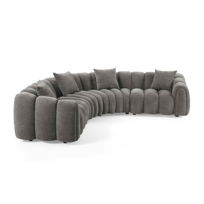 Canapé en forme de L Winnie Minimore, Gris chenille