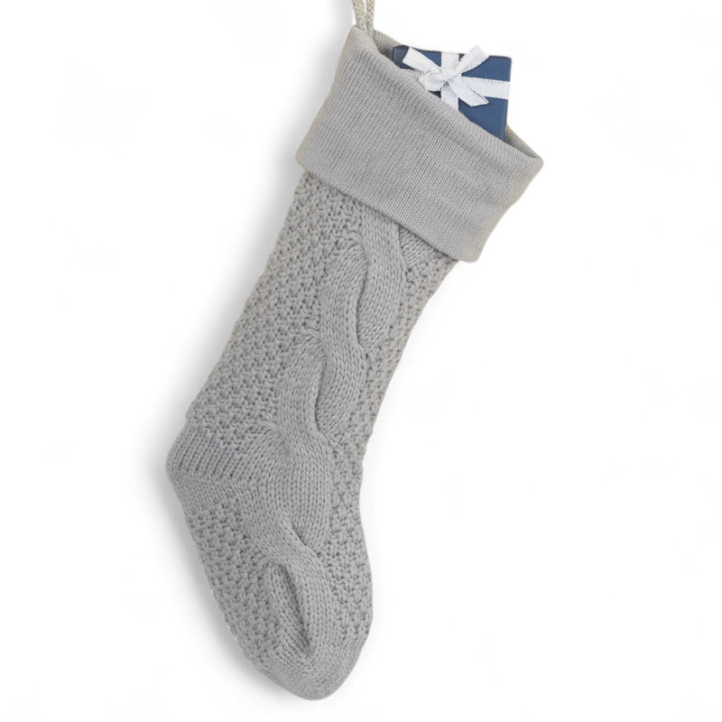 Chaussette de Noël personnalisable Personalized, Gris