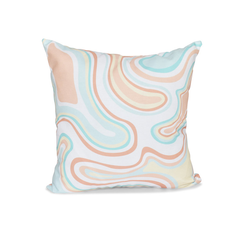 Housse et insert de coussin géométrique en agate de plage, H 26 po x l 26 po, Taupe/beige