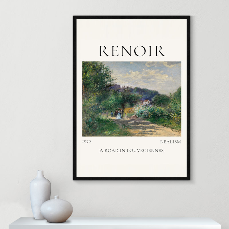 Collection «Old Road in Louveciennes» par Auguste Renoir, Non, Cadre photo noir simple, H 41,5 po x l 29,5 po x P 0,75 po