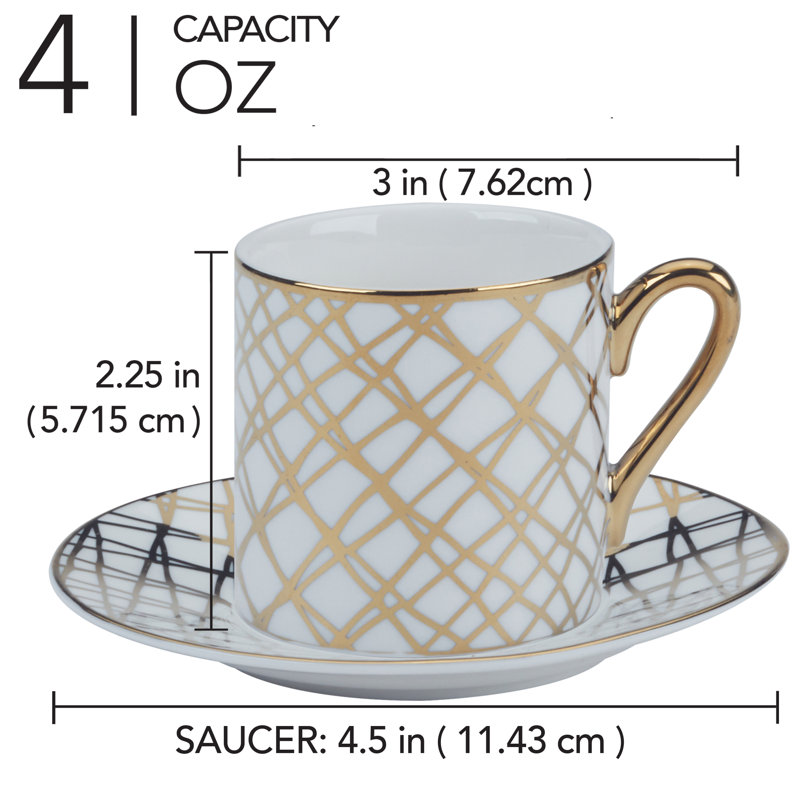 Tasse à espresso et tasse à souder Matrix Gold - 3 po x 2,25 po x 2,25 po 4 oz