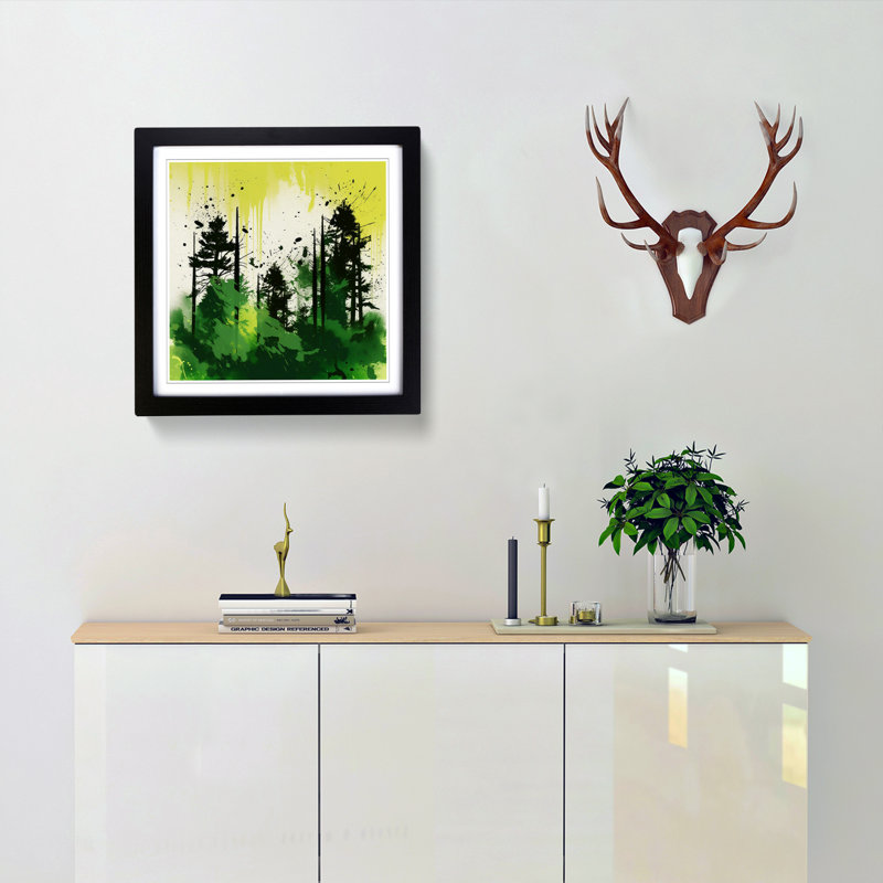 Single Picture Frame Print on Wood, Black