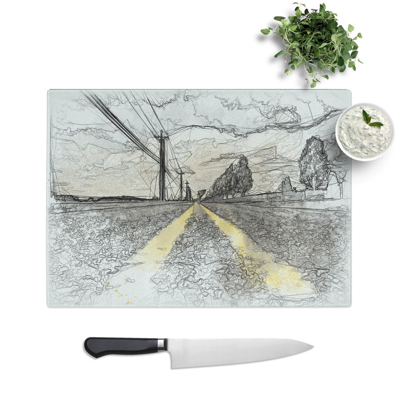 The Open Road Vol.4 Sketch Chopping Board, 20cm W x 28.5cm L
