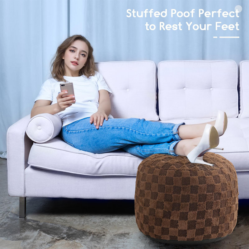 Pouf rond rembourré, Café écossais