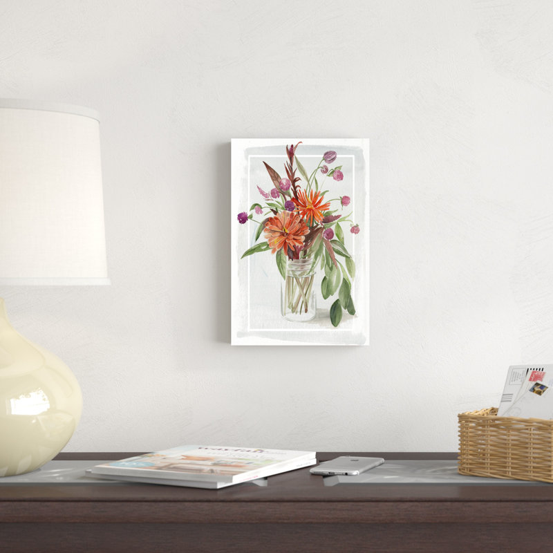 «Summer Wildflowers I», peinture sur toile, H 12 po x l 8 po